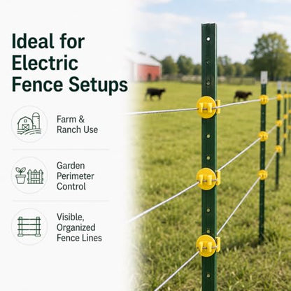 T Post Insulators Electric Fence 200 Pcs Standard Snug-Fitting T-Post Clips Holding Insulators for Agricultural and Ranchers