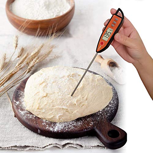 Digital Meat & Milk Thermometer - Instant Read Probe for Cooking, BBQ, Grill, Deep Fry, Roast & Baking - size: 23.1 x 2.5 x 1.5 cm