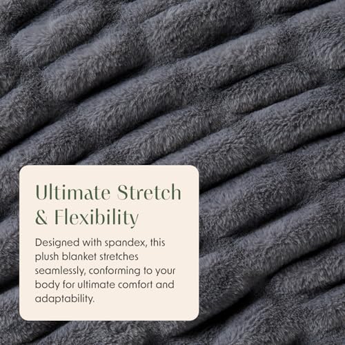 Springtree Home Luxury Micro Plush Throw Blanket | Thick Faux Fur | Grey | Lily Collection | 50" x 60" | Grey Blanket | Ultra Plush - color: Slate Grey, size: 50" x 60" (Medium)