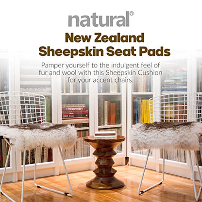 Natural Sheepskin Chair Pad, Non-Slip, Gradient Chocolate, 1 Pack - color: Gradient Chocolate, size: 1 Count (Pack of 1)