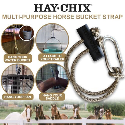 hay chix 14-Inch Horse Bucket Strap | Adjustable Stall Hanger, R. Gold - color: R. Gold