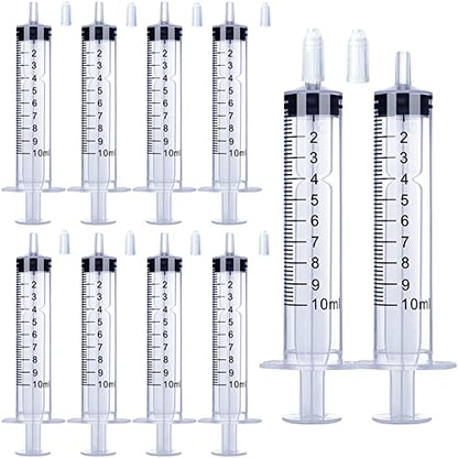 10 Pack 10ml Syringe for Liquid, Oral, Scientific Labs, Measurement, Dispensing, with Cap, 10cc Syringes - style: 10 ml