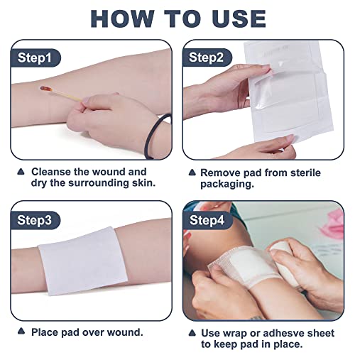 LotFancy Calcium Alginate Wound Dressing, 4"x 4" Non-Stick Pads for Wounds - style: 4"x 4" (10-Count)