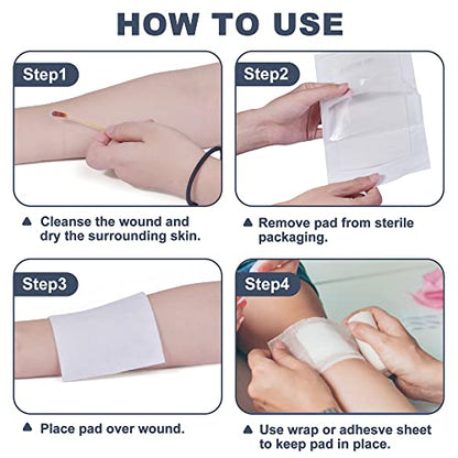 LotFancy Calcium Alginate Wound Dressing, 4"x 4" Non-Stick Pads for Wounds - style: 4"x 4" (10-Count)