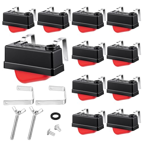 Lounsweer 10 Pack Water Trough Float Valve for Stock Tank Water Tank Float Valve Controlled, Monitors Level Adjustable Automatic for Livestock Cattle Goat Horse Swimming Pool Pond Farm