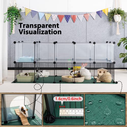DINMO 36 Panels Bunny Playpen, Oxford Mat & Game Holes, Expandable Fence - style: Plastic and Metal Mesh Design