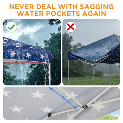 EAGLE PEAK 12x12 Pop Up Canopy Tent Easy Up Canopy Outdoor, American Flag - color: American Flag, size: 12x12