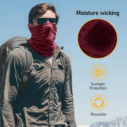 TICONN Neck Gaiter for Men Women, Cooling Bandana Face Mask Cover Gator - color: 4 Candy Red, style: Quick Dry
