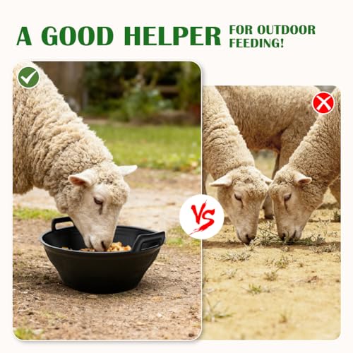 6Pcs Rubber Feed Pan, 3.1 Gallon Horse Feeder Pan, Chicken Dust Bath