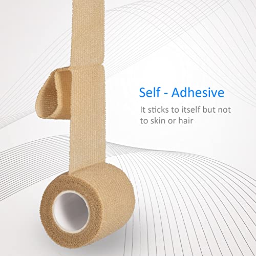 24Pcs Self Adherent Cohesive Bandage Self Adhesive Bandage Wrap 2 inch Pink - color: Pink, size: 24Pcs