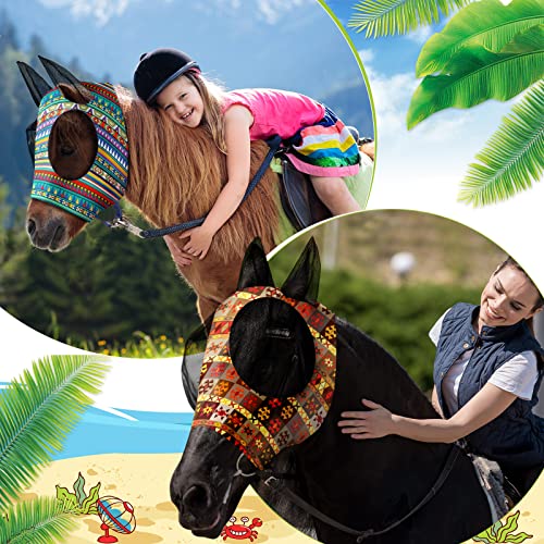 Qualirey 12 Pieces Horse Fly Mask Bulk, Medium, Geometric Patterns - color: Geometric Patterns, size: Medium
