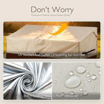 Patio Loveseat Cover Waterproof 420D Bench Cover, 104"x40"x35", Brown - color: Brown-1pc, size: 104L x 40W x 35H inch