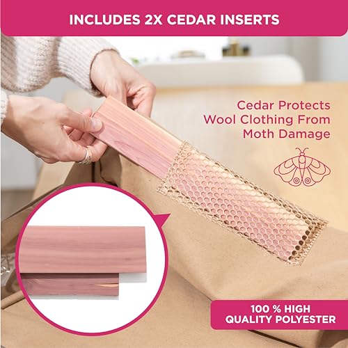 Cedar Clothes Storage Bag Organizer, Protects From Moths, Set of 2, Beige - color: Beige