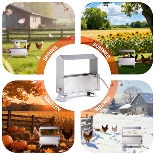 Heated Chicken Waterer Anti-Freeze Thermostat Control with Adjustable Leg