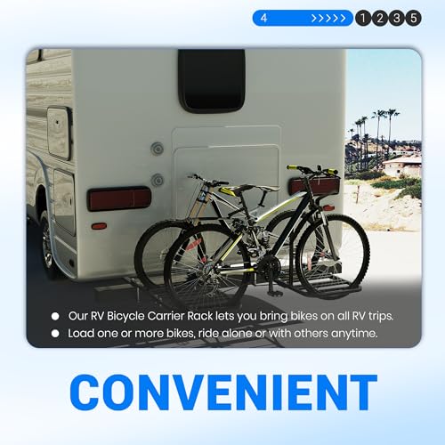 ECOTRIC RV Bicycle Carrier Rack Camper Trailer Rear Bike Mount Rack for 1-4 | Bicycles