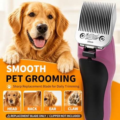 Size 3/4HT Detachable Pet Grooming Clipper Blade with Ceramic Cutter, 19mm 3/4 Inch Cut Length, Silver, Compatible with Andis, Oster A5, Wahl KM10, 1 Pack - color: Silver, size: 3/4HT 19mm