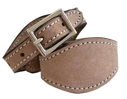 Stitched Leather Western Saddle Stirrup Replacement Hobbles for Youth Saddle - color: Light