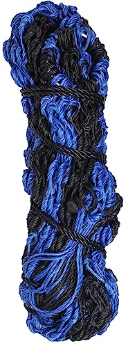 Rope Braided Poly Horse Stall Trailer Hanging Slow-Feed Hay Bag 609SE-Ring - color: Blue Black