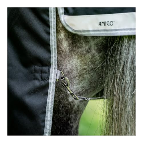 Horseware® Amigo® Bravo 12 Plus Turnout 250g - Black/Titanium Grey & Silver, 72 inches - color: Black/Titanium Grey & Silver, size: 72 inches