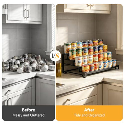 Expandable Can Organizer for Pantry, 4 Tier Metal Canned Food Storage 2Pack - size: 4tier*2pack