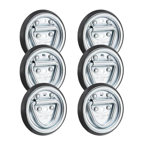 RecPro RV Leash D-Ring, 1/4", 1,500 lb Capacity, 6-Pack - color: 1,500 lb capacity, size: 6 Pack