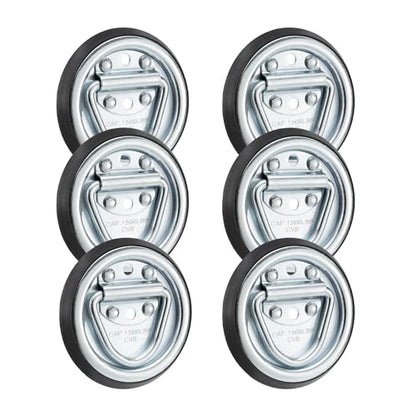 RecPro RV Leash D-Ring, 1/4", 1,500 lb Capacity, 6-Pack - color: 1,500 lb capacity, size: 6 Pack