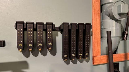Magazine Mount for Glock 17 19 26 31 32 33 34 Mags - Wall Display Storage Organization System (8 Mounts Hold 24 Mags) - color: 8 Mounts Hold 24 Mags