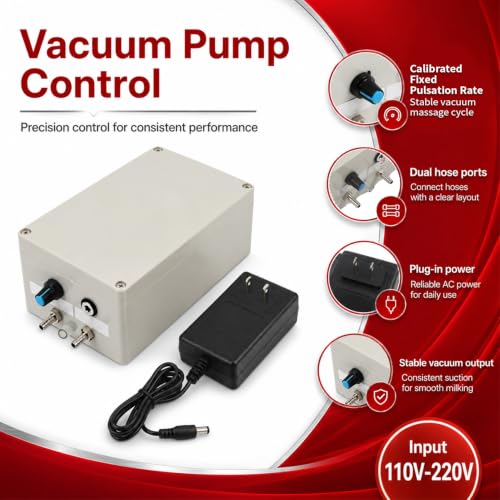 Nakkaa 3L Portable Plug-in Goat Milking Machine | Pulsation Vacuum Electric Milker, Compact Portable Easy Transfer, No Backflow Overflow Protection, Easy Rinse