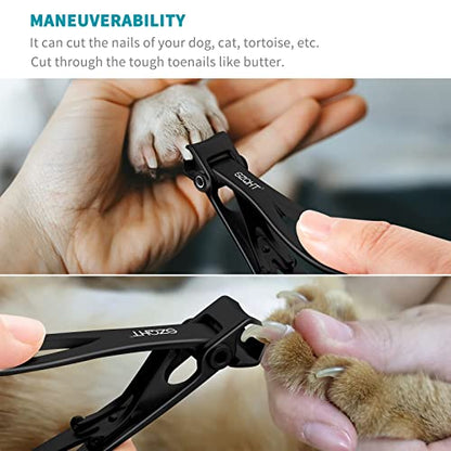 Ultra Wide Jaw Opening Nail Clippers Set, Toenail Clippers for Thick Nails, Heavy Duty Nail Cutter, Stainless Steel Toe Nail Clippers for Seniors, Men & Women Manicure,Pedicure,Big(Black) - color: Black