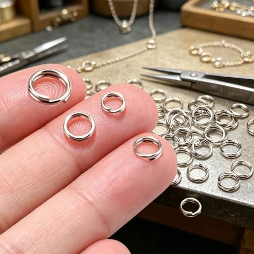 200pcs Silver Jump Ring Split Keyring Mental Connectors for Keychains, Jewelry Making, Pet Collars, Crafts 10mm - size: 10mm