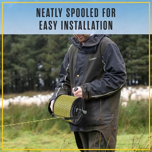 Electric Fence Wire Hot Wire Fence Electric Fencing 500 Meters (1640 Feet) | Houseables Livestock Fencing, Electrical Polywire Rope for Chicken, Agricultural, Goat, Garden, Dogs, Horse, Pig, Poly - size: 500 Meters (1,640 Feet)
