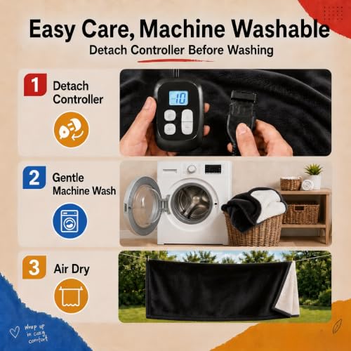 Heated Blanket Electric Blanket King Size 90''x100'' with 10 Heating Levels, 1-12 Hour Auto Shut Off, Machine Washable, Dual Controller Soft Warming Blanket for Couch, Bed, Office - Dark Gray - color: 02-dark Grey, size: 90''x100''(King)