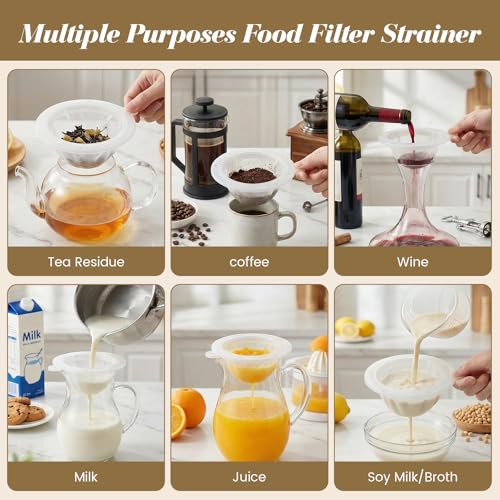 WMKGG 4PCS Food Filter Strainer, 5 Inch Nylon Plastic Strainer - size: Strainer