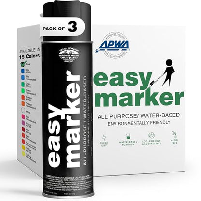 Fox Valley Easy Marker Inverted Spray Paint 16oz Pack of 3, Black - color: Black