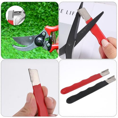 4 Pack Garden Tool Sharpener, Pruning Shears Blade Sharpener, Pocket Blade Sharpeners, Mini Portable Quick Edge Sharpening Multipurpose Usage Knife Sharpeners for Hedge Shears, Sickle, Scissor