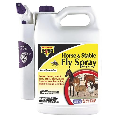 REVENGE Horse & Stable Fly Spray, 128 oz Ready-to-Use with Power Sprayer, Long Lasting Flea and Tick Control - size: 64 oz