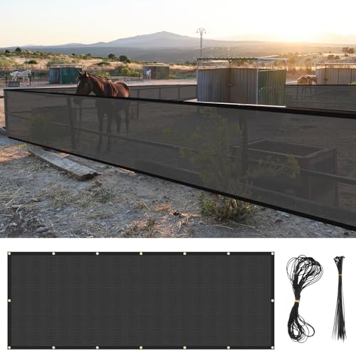 112 x 44 Inches Horses Stall Guard with Grommets and Ties Stall Panel Screen Heavy Duty Mesh Shade Net Cover Privacy Screen for Horse Stall Porch Deck Patio Backyard Outdoor Blockage - size: 112 x 44 Inches