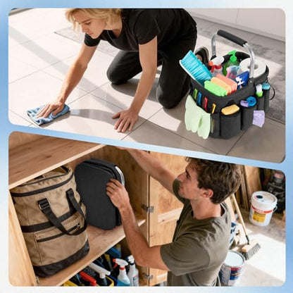 PGmoon Cleaning Caddy Organizer with Handle,Black - color: Black