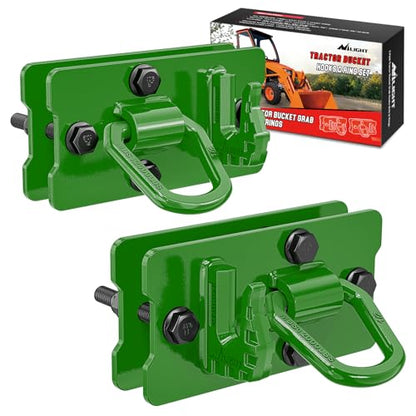 Nilight Tractor Bucket Grab Hook with Tie-Down Ring & Back Plate - color: Dark Green, size: Hooks w/ Ring
