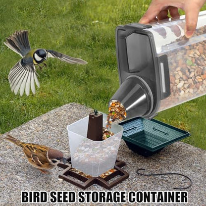 2 Pack 3 Lbs Pet Dog Cat Food Bird Seed Storage Containers for Travel -Grey - color: Grey-3L 2Pack