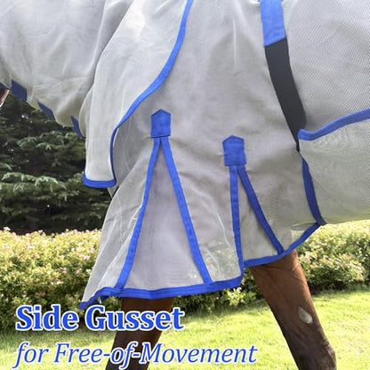 Horse Fly Sheet – UV Protection Breathable Mesh Summer Horse Rug, Lightweight Horse Sheet for Real Horses, Spring/Summer Turnout Sheet with Belly Wrap, Detachable Neck Cover (US 81IN (EU 155cm)) - size: US 81IN (EU 155cm)