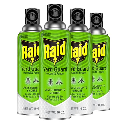 Raid Yard Guard Mosquito Fogger for Outdoor Yard Patio and Garden Fast Acting Insect Control 16 Ounce (Pack of 4) - size: 16 Ounce (Pack of 4)