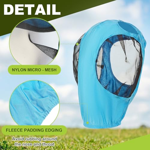 Mini Donkey Fly Mask, Stretchy Breathable Mule Mask with Big Mesh Eye Covers, Without Ears, Soft on Skin, Comfortable Breathable Protection from Insects and Bugs - color: Blue, Without Ear, size: Mini