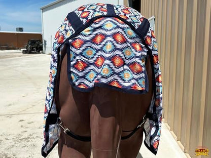 HILASON Horse Fly Sheet Breathable Mesh UV Protection Mosquito Bug Summer - color: Aztec, size: 66 In