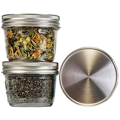 316 Surgical Stainless Steel Mason Jar Lids WIDE Mouth - Rust-proof, Airtight, Leak-proof, BPA-Free, PVC-free, Vegan, Reusable - Not for Canning - size: 12 Wide Mouth Lids- 3 3⁄8" outer Ǿ