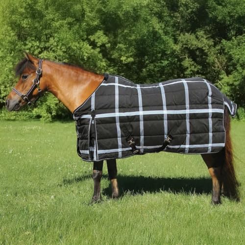 Country Pride 1200D Miniature Highland Stable Sheet, Adjustable Mini Blanket, Fleece Wither Protection, Shoulder Gussets, Tail Flap, Bias Surcingle, Removable Elastic Hind Leg Straps, Indoor Use (38) - size: 38