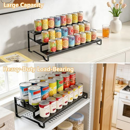 Expandable Can Organizer for Pantry, 3 Tier Metal Canned Food Storage 2Pack - size: 3tier*2pack