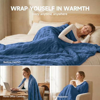 Heated Blanket 50''x60'', Soft Heated Throw Blanket,Blue - color: Blue, size: 5060