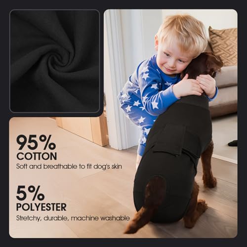 FUAMEY Dog Recovery Suit Male,Dogs Surgery Neuter Suits Puppy Spay Shirts - color: Black, size: Xs(back:8.3-11.4in,wt:4-7lbs)