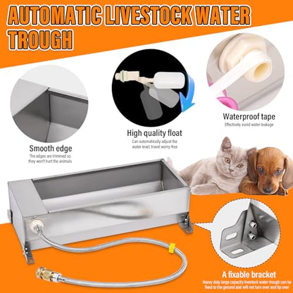 Automatic Livestock Water Trough Large Capacity, Self Filling Dog Waterer